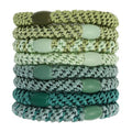 L. Erickson Green Hair Ties for Thick Hair, Grab & Go Ponytail Holders, 8 Pack, Aloe, Thick No-Crease Bands with Strong Hold, Damage-Free Design, Calming Nature Blend
