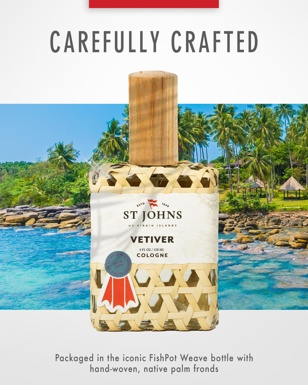 St. John Classic Vetiver | New Virgin Islands Inspired Fresh Cologne Scent | Sophisticated Fragrance for Men (4 oz Spray)