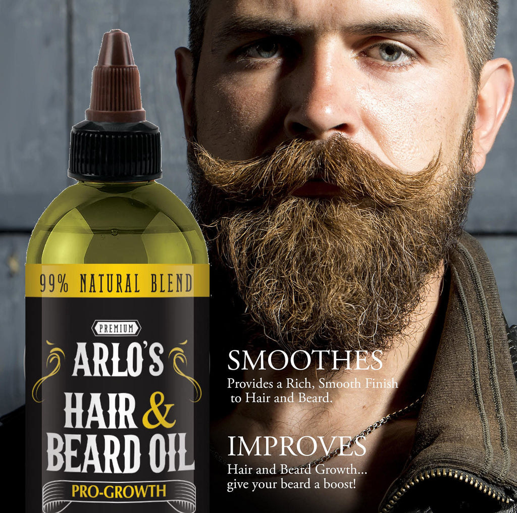 Arlo's Pro-Growth Hair and Beard Oil 8 oz. - Hair Oil, Mustache Oil and Beard Oil Growth