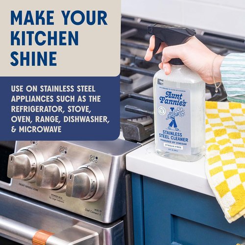 Aunt Fannie's Stainless Steel Cleaner - Vinegar-Powered Fingerprint & Residue Remover | 1 Pack