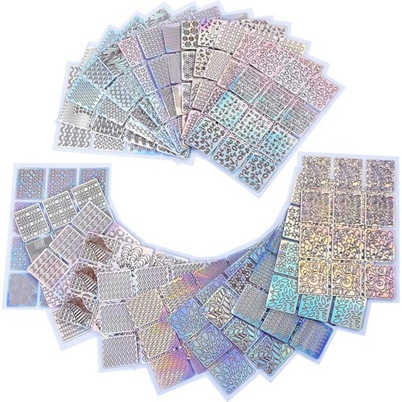eboot 288 Pieces 96 Designs Nail Vinyls Nail Stencil Sticker Sheets Set for Nail Art Design, 24 Sheets