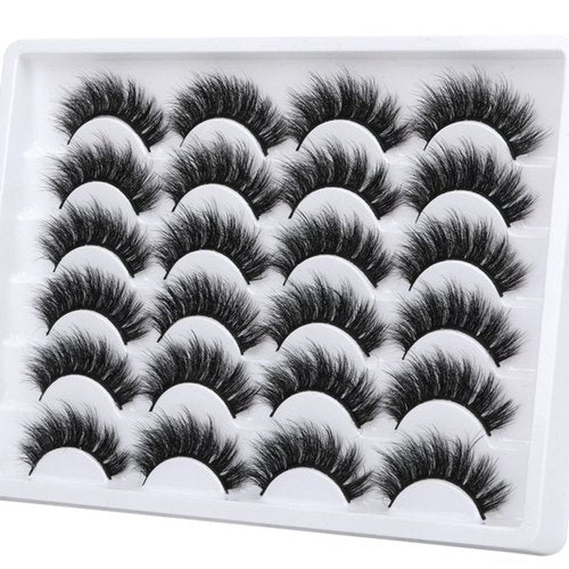 Newcally Eyelashes False Lashes Thick 18MM Long Faux Mink Eye Lashes Pack Dramatic Thick Volume Fake Eyelashes 12 Pairs Soft Reusable Lashes Multipack