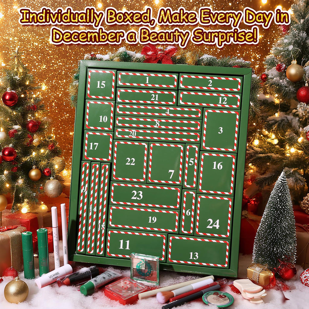 UCANBE Makeup Advent Calendar 2025 for Women Teens Girls, 24 Piece Christmas Holiday Gift Sets, Beauty & Cosmetic Surprises Countdown