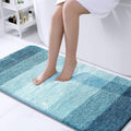 OLANLY Bathroom Runner Rug - Extra Soft Microfiber Mat | Quick Dry & Washable, 47x24, Peacock Blue