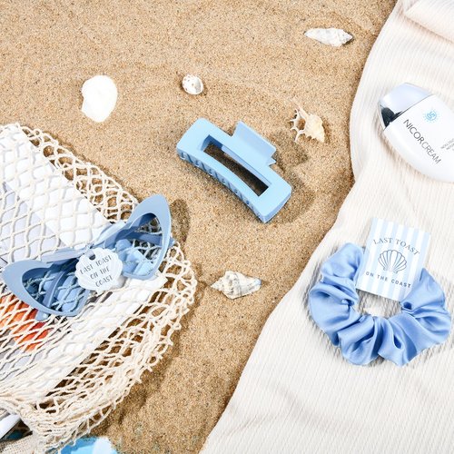 DEEKA 24 Pcs Last Toast On The Coast Bachelorette Party Favors Decorations Bridesmaid Proposal Gifts Heart Sunglasses Claw Clips Satin Scrunchies Accessories Set Bridal Party Wedding Gifts