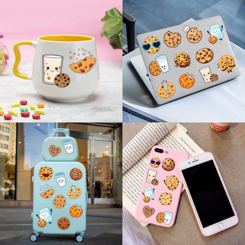 72PCS Cookie Party Set - 48PCS Temporary Tattoos & 24PCS Slap Bracelets - Fun Cookie-Themed Birthday Supplies, Baby Shower Gifts, Classroom Rewards & Party Decor for Kids (Boys & Girls)
