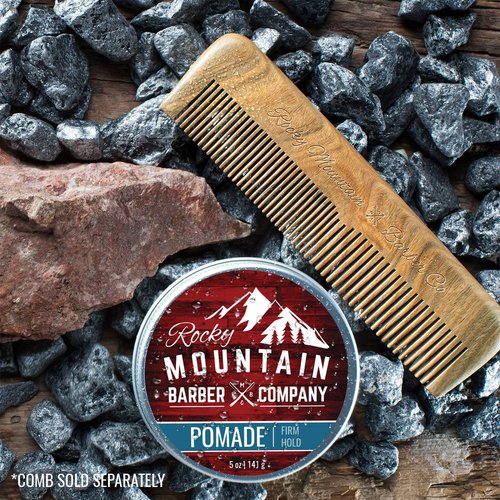 Rocky Mountain Barber Company Pomade for Men - 5 oz Classic Styling Product with Strong Hold & High Shine