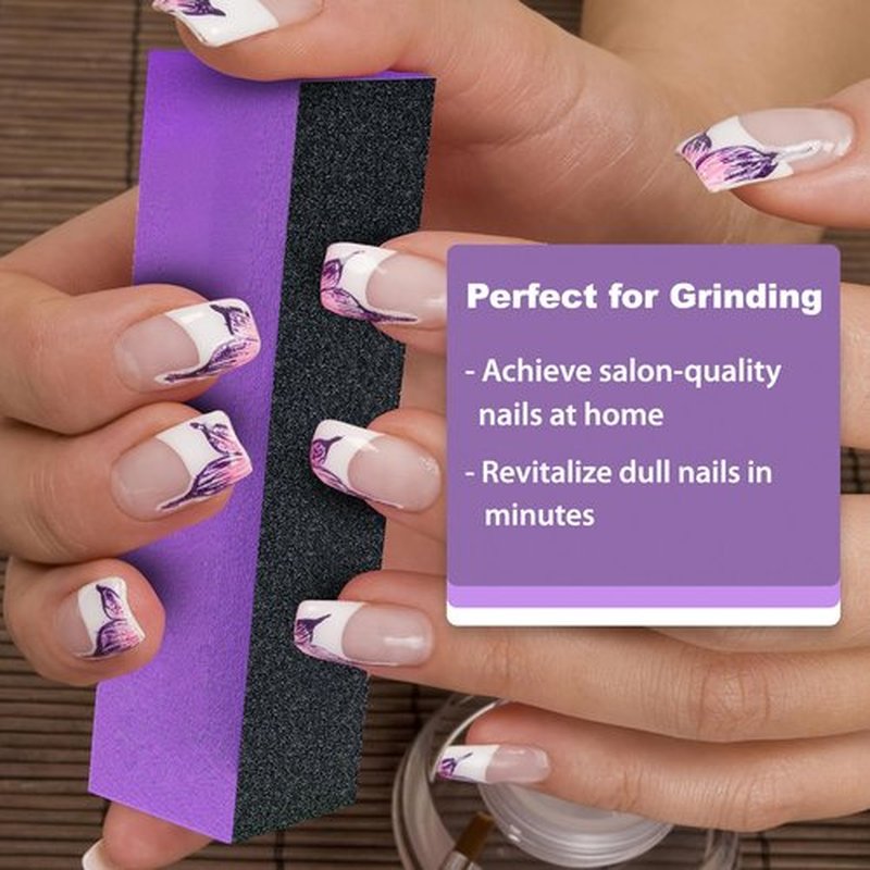 Morary Nail Buffer Sanding Block Polisher Buffing File 100/100/180 Grit for Acrylic Nail Art Kit Manicure Tools 5 PCS (Black Purple)