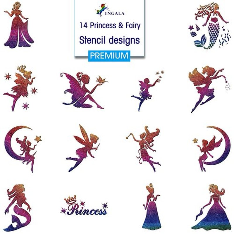 INGALA Premium Artistic Glitter Tattoo Set - 146 Unique Designs for Kids, Teens & Adults. Suitable for Henna, Airbrush & Face Painting