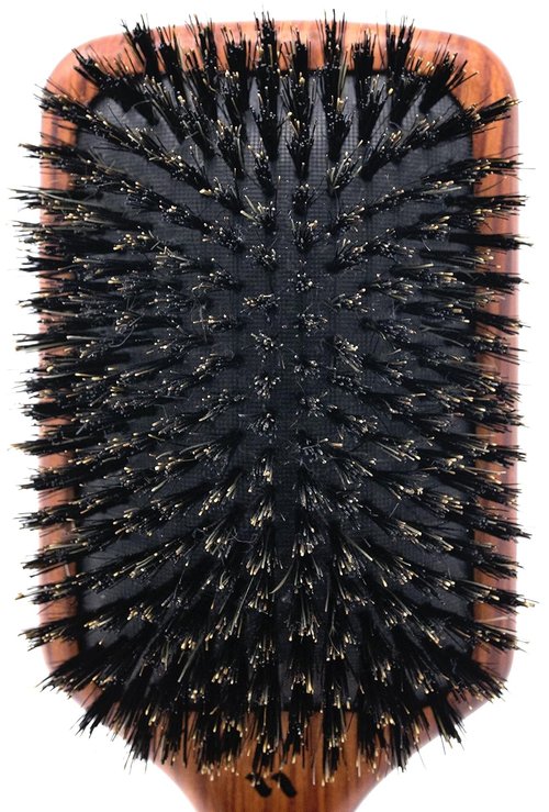 Spornette Deville Cushion Paddle Brush - Boar Bristle Hair Brush for Smoothing & Detangling | All Hair Types