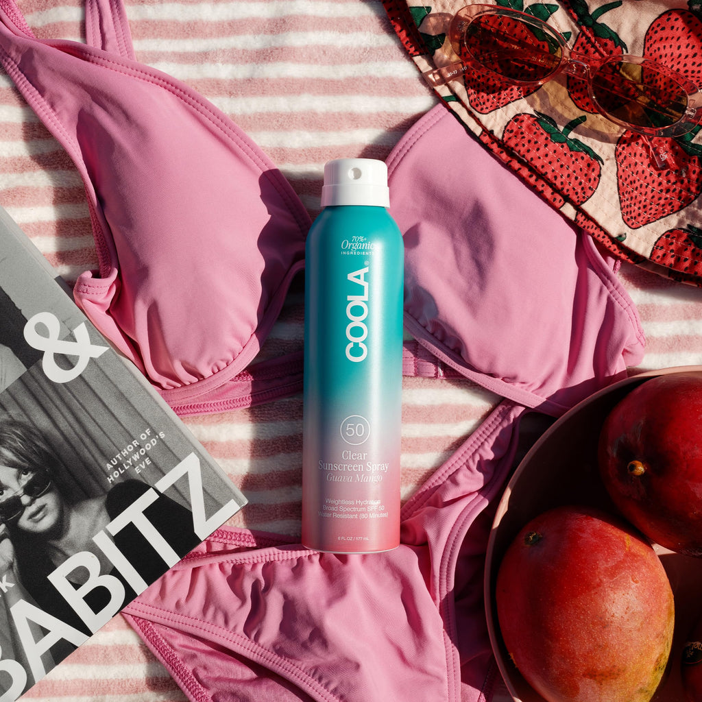 COOLA Organic Sunscreen SPF 50 Sunblock Spray, Dermatologist Tested Skin Care For Daily Protection, Vegan And Gluten Free, Guava Mango, 6 Fl Oz