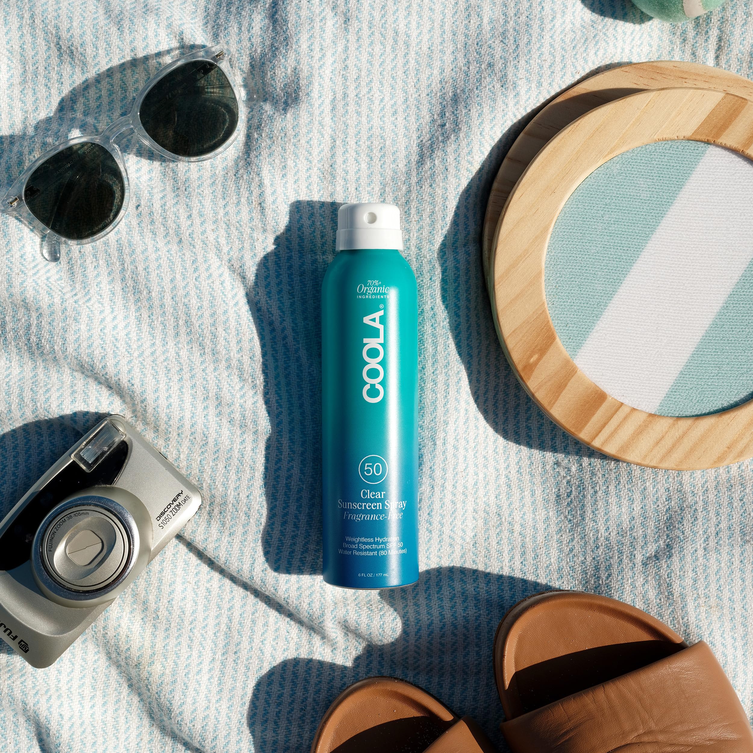 COOLA Organic Sunscreen SPF 50 Sunblock Spray, Dermatologist Tested Skin Care for Daily Protection, Vegan and Gluten Free, Fragrance Free, 6 Fl Oz