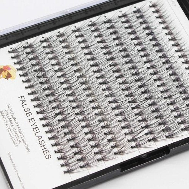 Bodermincer Large Tray 20D Cluster 0.07C,10 Lines,8-10-12-14mm Mixed,9-11-13-15mm Mixed, 10-12-14-16mm Mixed,Natural Long Individual Flare Lashes Cluster False Eyelashes (12-14-16mm Mixed)