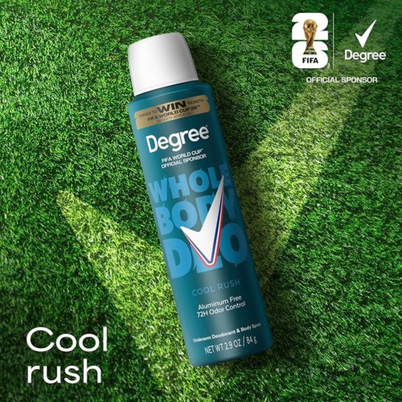 Degree Men Whole Body Deodorant - Cool Rush Scent | Aluminum-Free 72-Hour Odor Protection, 2.9 oz