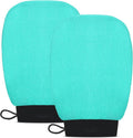 Valitic Exfoliating Glove Body Scrubber - Korean Style Dead Skin Remover & Shower Exfoliator | Turquoise Pair