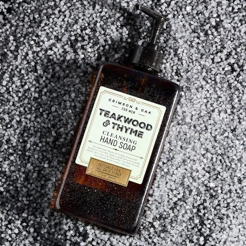 Body Prescriptions Crimson & Oak Men's Deep Cleansing Hand Soap with Pump Dispenser, 17 Fl Oz (Pack of 1), Teakwood & Thyme