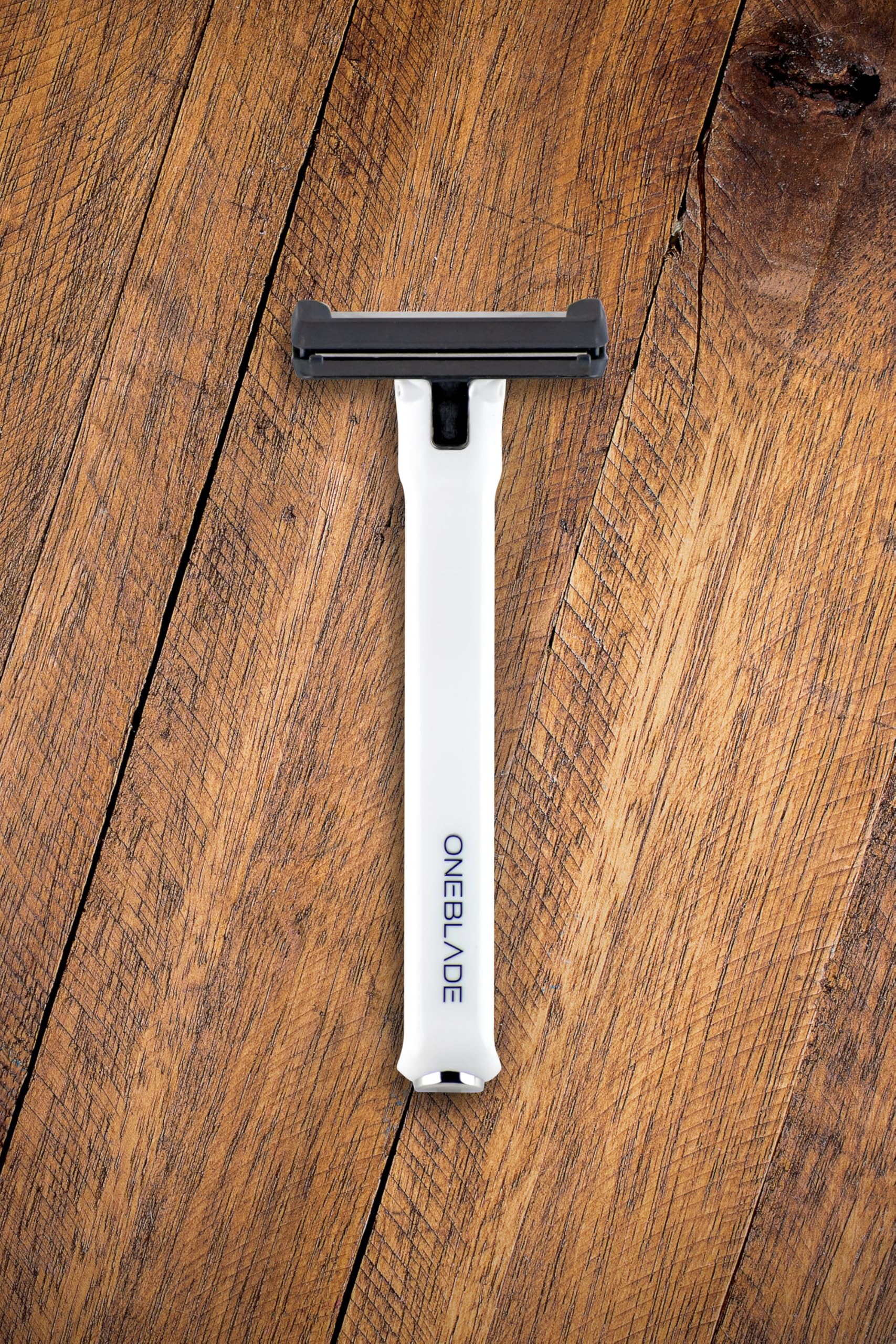 OneBlade Core Safety Razor for Fine Hair - Includes Stand & 10 Premium Japanese Feather Blade Refills - Introductory Level (White)
