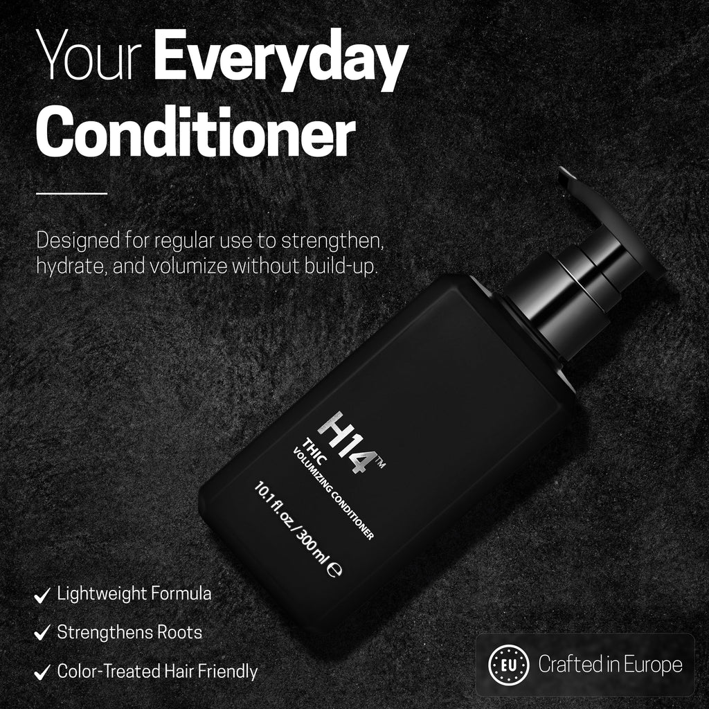 H14 THIC Volumizing Conditioner – Lightweight Conditioner with Rice Bran Protein, Bamboo & Pomegranate for Fullness, Shine & Softness – 10 fl oz / 300 ml