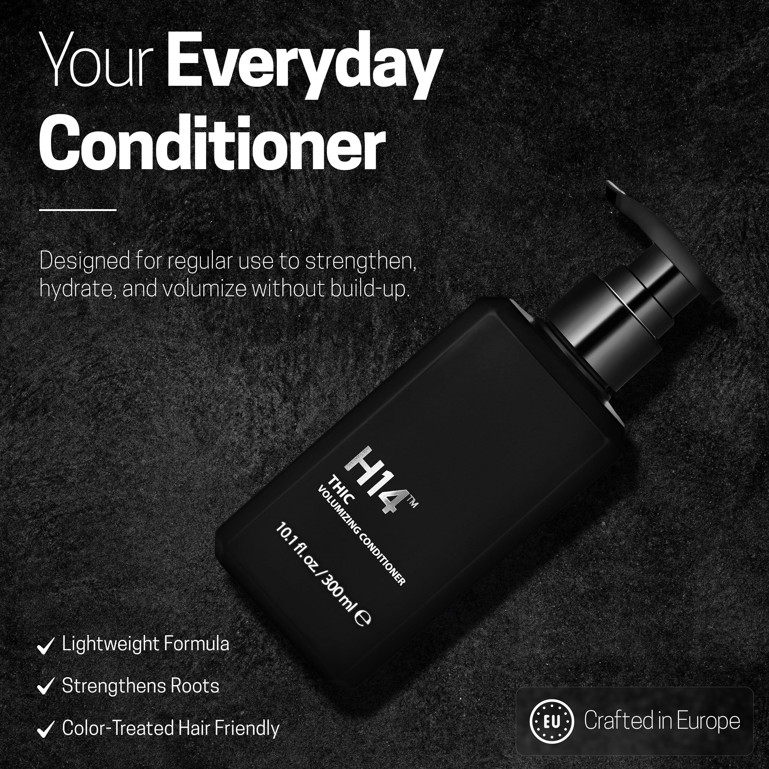 H14 THIC Volumizing Conditioner – Lightweight Conditioner with Rice Bran Protein, Bamboo & Pomegranate for Fullness, Shine & Softness – 10 fl oz / 300 ml