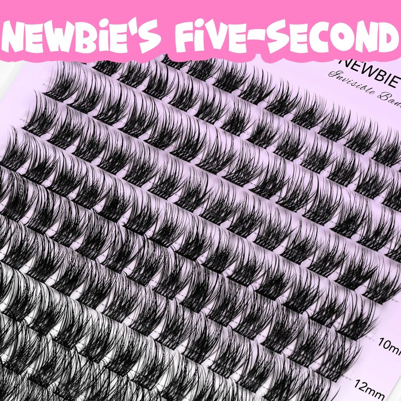 VEYESBEAUTY Lash Clusters Individual Eyelash Extensions Thin & Invisible Band DIY False Eyelashes for Self-application Newbie's Five-Second Series Wispy Lash Tray, Dreamy 8-16mm Mixed Length