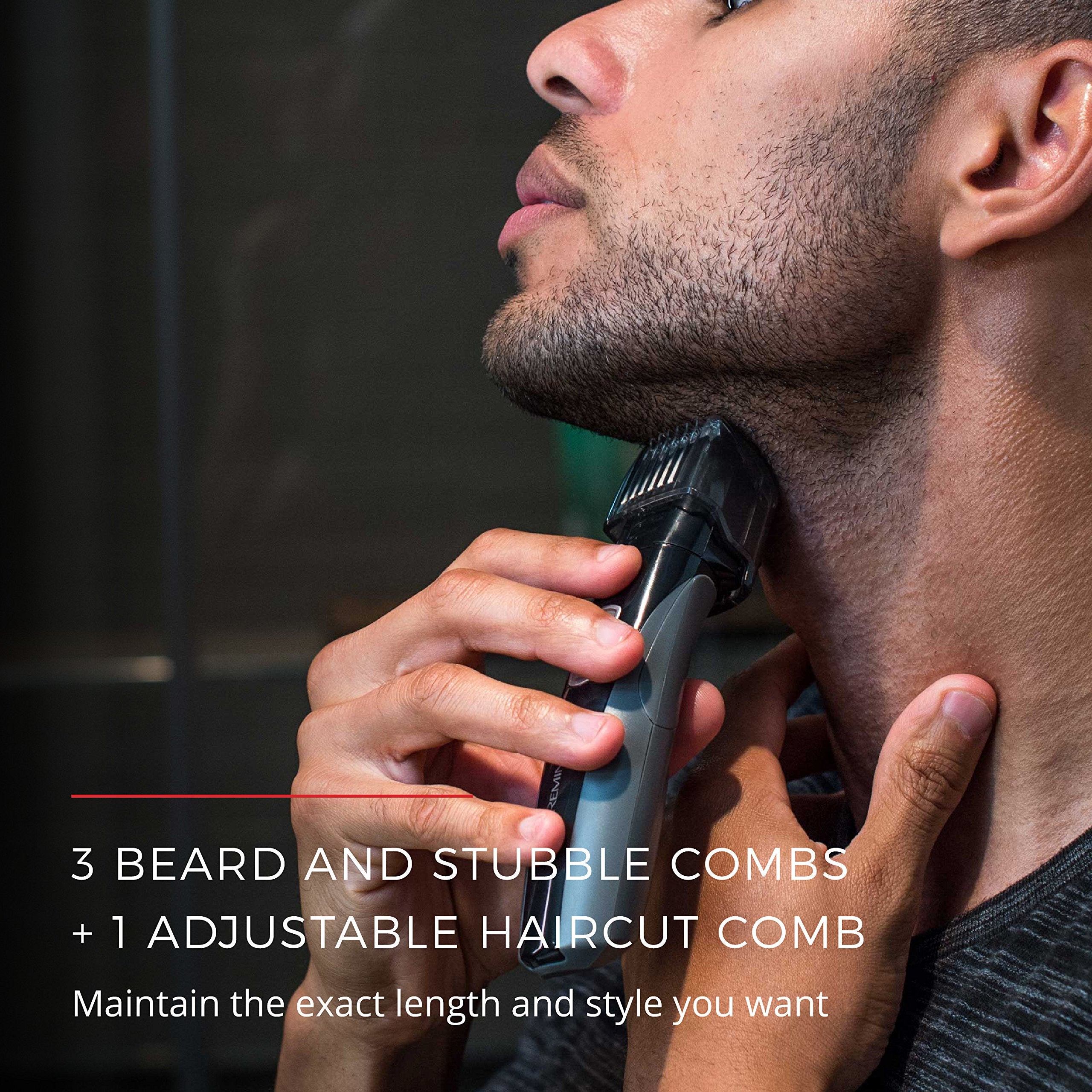 Remington Head to Toe Advanced Rechargeable Powered Body Groomer Kit, Beard Trimmer (10 Pieces), 6.3 Inch, Black (Pack of 2)
