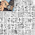 FANRUI 52 Sheets Creative Black Tiny Crown Infinity Triangle Fake Tattoos For Men Women Realistic Stars Letters Tattoos For Kids Temporary Waterproof Arm Hand Face Finger Neck Tatoo Stickers