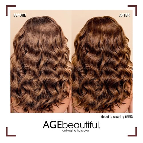 AGE Beautiful Permanent Hair Color Dye - 100% Gray Coverage & Anti-Aging Formula | Biotin-Enriched for Thicker, Healthier Hair | 20 Volume Developer Set