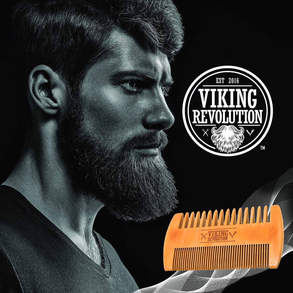 Viking Revolution Wooden Beard Comb and Case - Pocket Comb