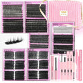 YIDUO Lash Cluster Kit Makeup Bag Set 1686pcs 40D+50D+60D+80D+100+Spikes+Bottom Full Eyelash Cluster Kit Volume Wispy DIY Lashes Extensions 10-20mm D Curl False Eyelash with 2X Bond&Seal DlY at Home
