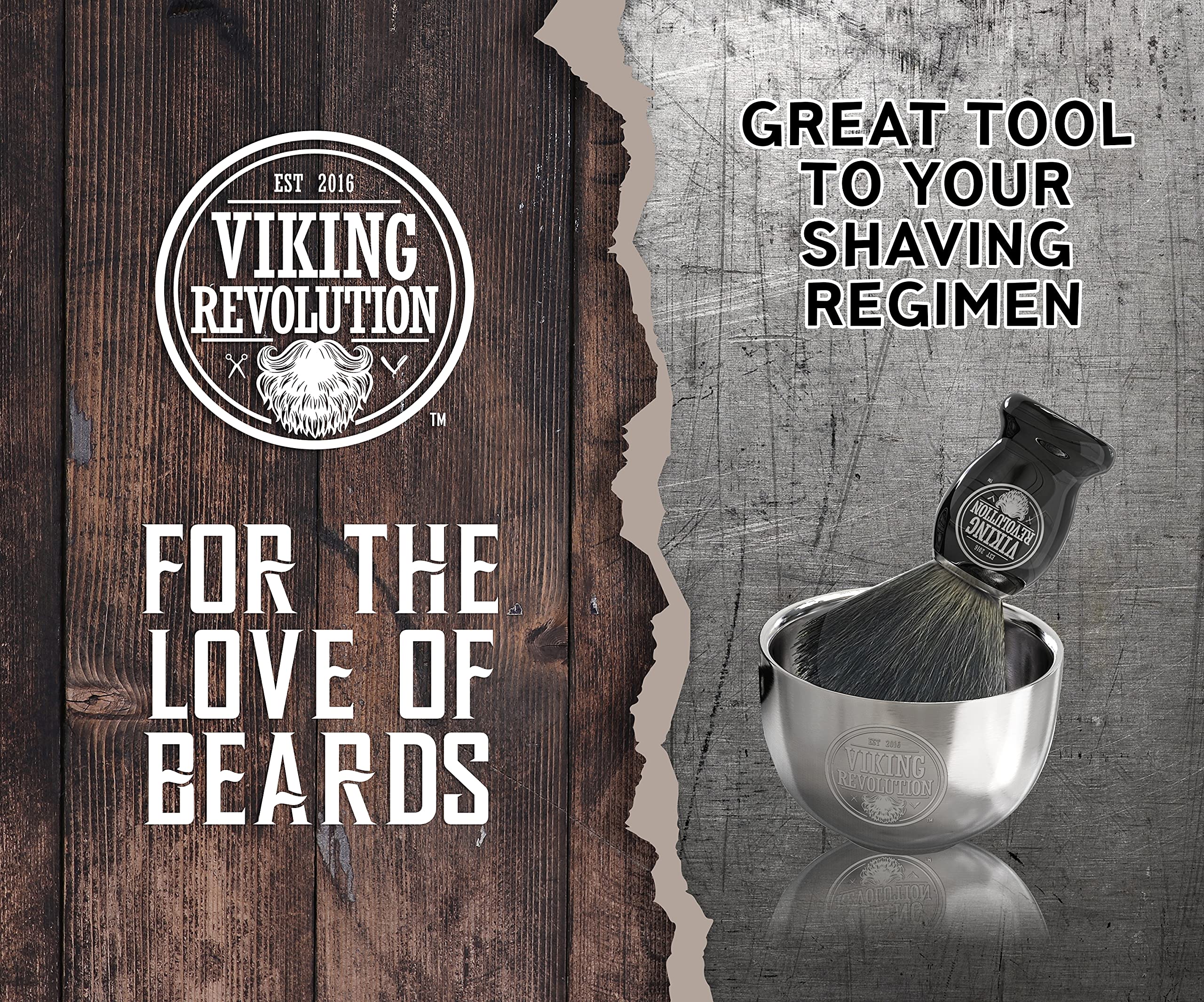 Viking Revolution Stainless Steel Shaving Soap Bowl- Shaving Mug for Shave Cream & Soap- Double Layer, Unbreakable Shaving Cup for Wet Shave 3.2" x 2.2"