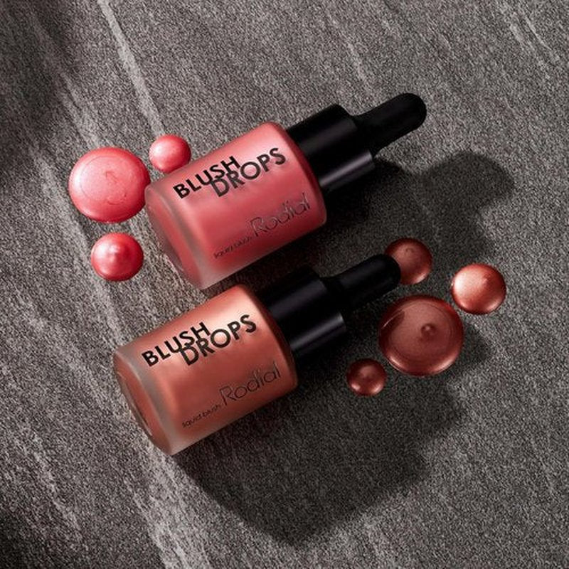 Rodial Blush Drops - Sunset Kiss Frosted Pink | Moisturizing Liquid Blush with Vitamin E, 0.5 fl oz