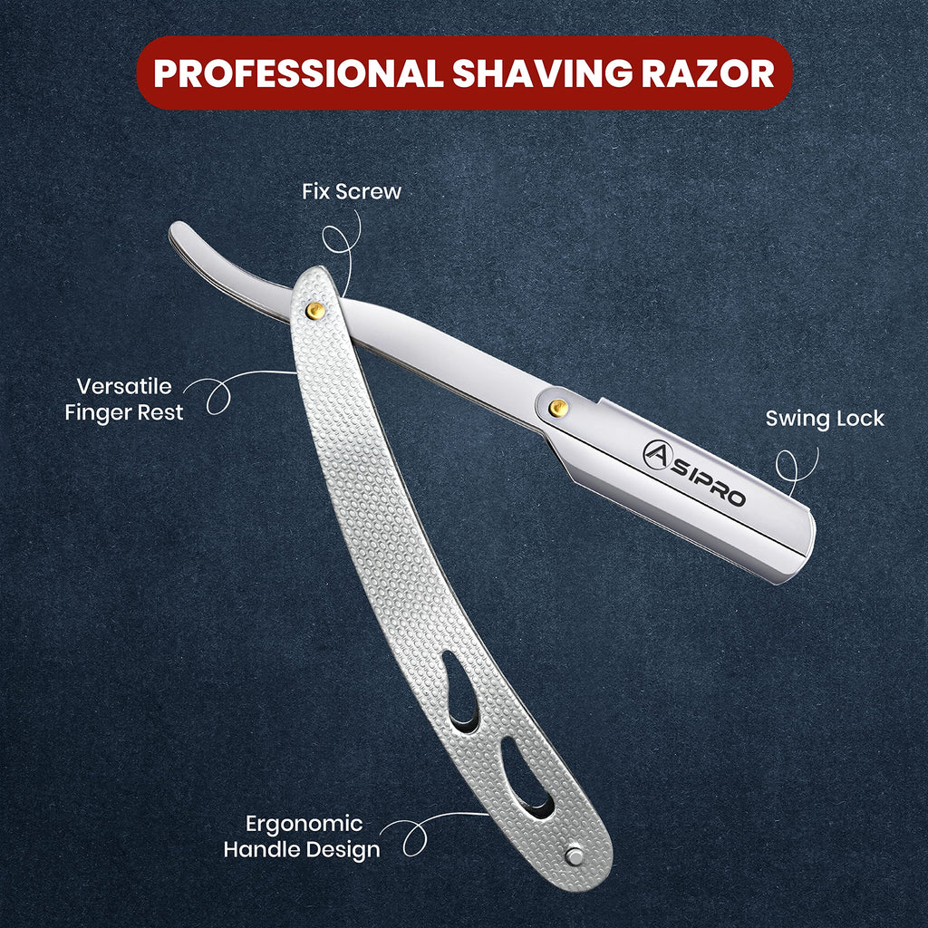 Straight Razors for Men with 20 Straight Edge Razor Blade & Case, Mens Straight Razor for Shaving Navajas Para Barbero Barber Razors for Men, Beard Razor