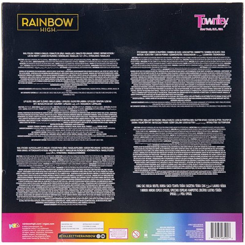 Rainbow High - Townley Girl Cosmetic Makeup with Palette Bag Set Includes Lip Gloss, Nail Polish & Eye Shadow and More! for Kids Girls, Ages 6+ Perfect for Parties, Sleepovers and Makeovers
