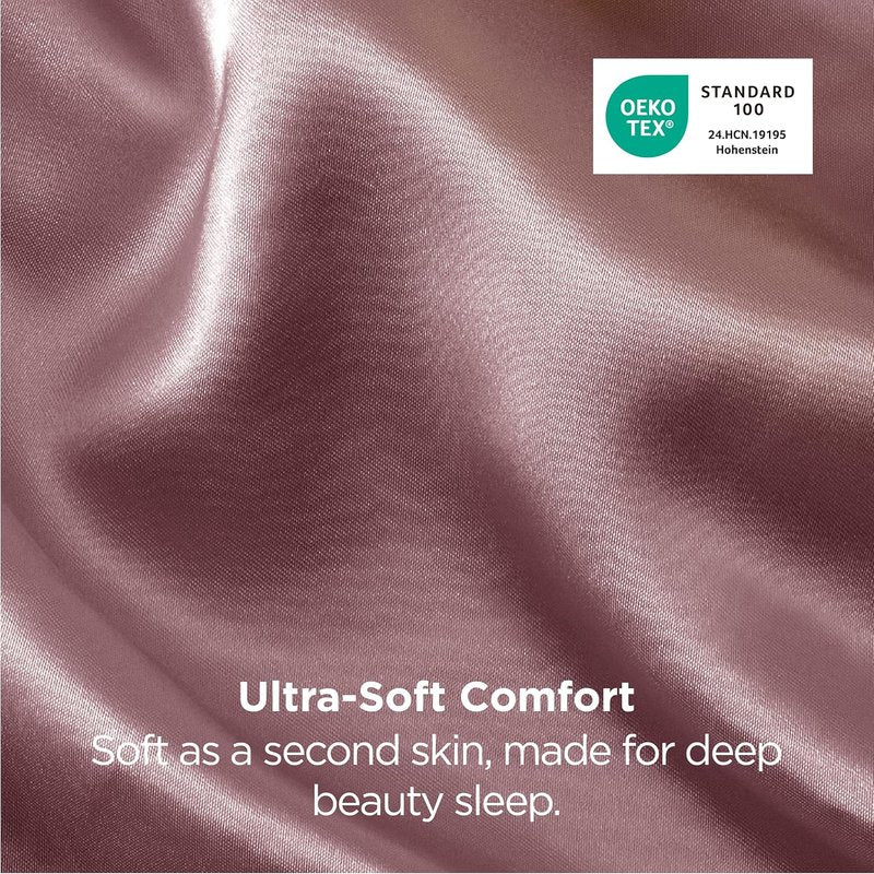 Bedsure Satin Pillowcase Set of 2 | King Size Nostalgia Rose - Silky Soft for Hair & Skin, 20x36 Inches